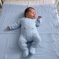 Saída Maternidade Bebê RN Tricô Luxo Trança Menino Menina Revelação Recém Nascido Presente Chá de Bebe