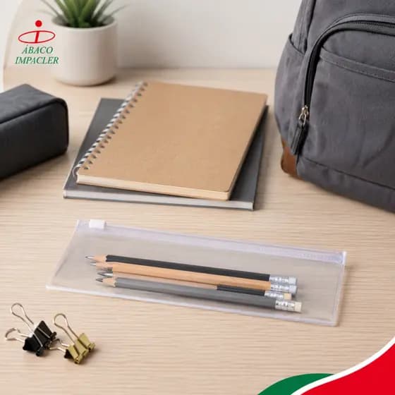 Kit 90 Estojos Zip Zap PVC Cristal 22x9 Porta Lápis Necessaire Organizador