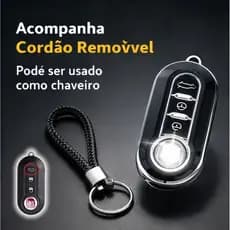Capa de Chave Fiat Uno Palio Siena Punto Bravo Linea 2 ou 3 Botões TPU Premium Proteção Anti Risco