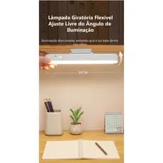 Luminária LED Magnética Multifuncional Sem Furar Brilho Ajustável Para Mesa Estudo