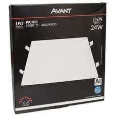 Kit 5Pçs Painel Plafon Led 24w Quadrado Embutir Branco 29x29