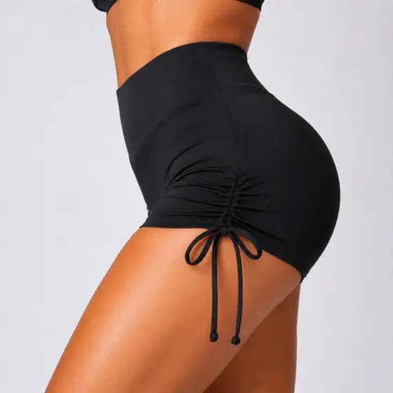 Short de Academia Feminino Hot Biquini Sunkini Curto Short Fitness Treino Cintura Alta Suplex Power