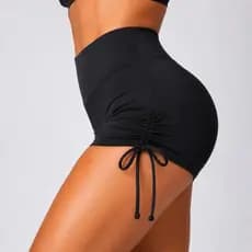 Short de Academia Feminino Hot Biquini Sunkini Curto Short Fitness Treino Cintura Alta Suplex Power