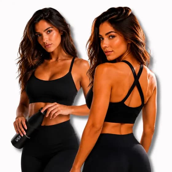 Top Academia Feminino Com Bojo Removível Fitness Cruzado