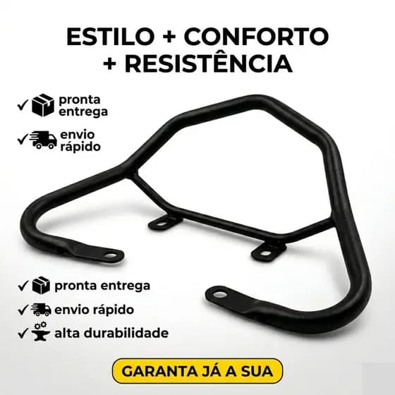 Alça Traseira Bicuda CG 125 150 160 Fan Start 2014 a 2024 Preta Esportiva