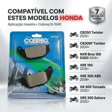 PASTILHA FREIO TRAS NXR BROS160/14 (1840) - COBREQ