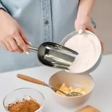 Concha Pegador Multiuso Inox Cereais Gelo Grande Grãos Ração Cor Cinza