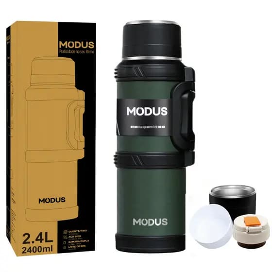 MODUS Garrafa Térmica De água 2.4 Litros Capacidade De Aço Inoxidável Copo Termico