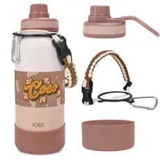 MODUS Garrafa Térmica Aço Inoxidável Isolado de água 1000ml Com Alça Paracord Com Alça e Base Emborrachada