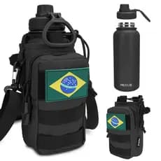 MODUS Garrafa Tática Térmica 1000ml Aço Inoxidável Com Alça Paracord Corda e Bolsa
