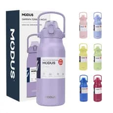 MODUS Garrafa Térmica de água 1700ml Grande Capacidade Aço Inox Isolado Cup de Academia