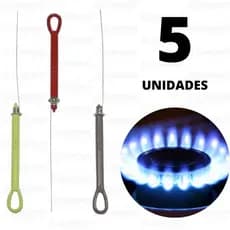 Kit 5 Agulhas Para Desentupir Boca De Fogão