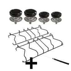 Kit 2 Grelhas Trempe + 4 Bocas Para Fogão Atlas Mônaco Inox + 1 agulha