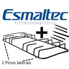 Kit 2 Grelhas  Para Fogão Esmaltec Veneza Bali Agata com Pino lateral + 2 agulha