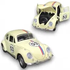 Fusca Herbie 53 Miniatura Ferro Abre Porta Capô Fricção Coleção 1/32
