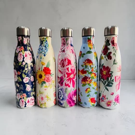Garrafa Térmica Aço Inox Estampada Floral 500ml Academia Fitness