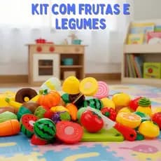 Cozinha Frutas Legumes crec brinquedo de cortar comidinha faz de conta