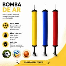 Bomba De Ar Manual Com Bico Para Encher Bola Futebol Basquete Vôlei e Itens Infláveis (BOMBA-808)