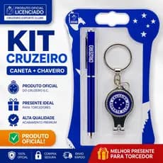 Kit Caneta + Chaveiro Cortador Criuzeiro Oficial – Presente Premium para Torcedor Cruzeirense