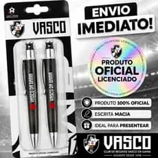 Kit 2 Canetas Vasco Oficial • Escrita Suave • Presente Ideal Para Torcedor - Envio Rápido