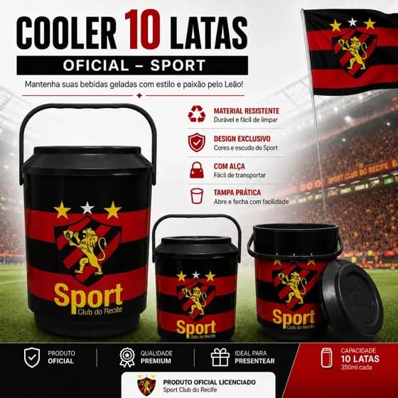 🔥 Cooler Térmico Sport 10 Latas Oficial – Mantém Gelado por Horas | Leve e Portátil |Resistente
