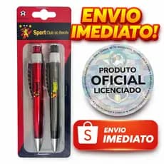 Kit 2 Canetas Sport RecifeLicenciada Presente Torcedor Material Escolar Sport Clube Recife Original