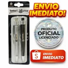 Kit 2 Canetas Santos Licenciada Presente Torcedor Material Escolar Santos Original