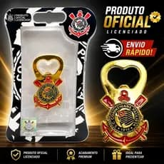 Abridor Garrafa Corinthians Ouro Oficial Licenciado Metal Resistente Presente Torcedor
