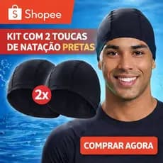 Kit 2 Toucas de Natação Profissional de poliamida  Preta Unissex para Piscina Hidroginástica Confortável Não Puxa Cabelo