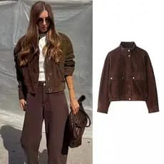 Jaquetas De Outono Femininas 2026 Nova Moda Bolso Grande Elegante Feminino Solto Quentes Casacos