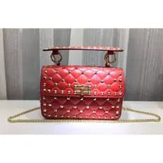Moda Couro Corrente Mensageiro Sacos Ouro Rebite Bolsa De Ombro Luxo Feminino Designer Bolsas