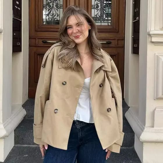 Roupas femininas europeias americanas 2025 verão novo estilo primavera outono estilo curto pequeno estilo fino blusão