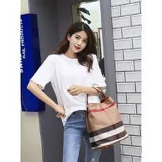 Bolsa De Ombro De Couro Feminina Luxo Grande Balde Feminino Lona Crossbody