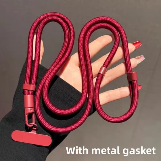 1 cordão para celular com fivela de metal giratória de 360 graus, tecido, retrátil, para usar transversalmente ou pendur
