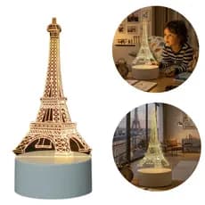 Luminária De Mesa 3D Eiffel Decoração Moderna E Aconchegante