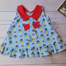 Vestido de bebê com gola | 4 a 10 meses | vestido temático bebê: tema safari ou Branca de Neve