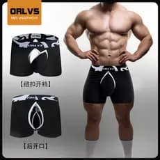 Novo produto pronto estoque bolsa destacável masculina ao ar livre calças de virilha aberta decolagem livre cuecas boxer