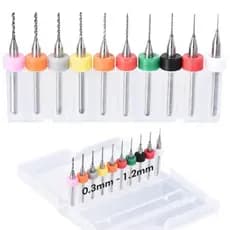 Kit 10 Brocas 0,3 A 1,2mm Para Mini Micro Retifica Furadeira