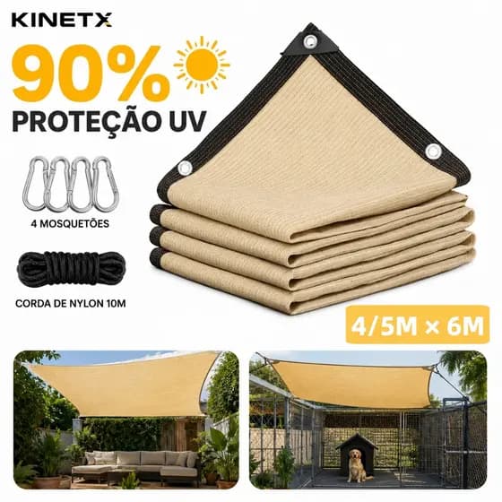 Tela Sombreamento Cobrir Garagem Piscina 4m*5m/5m*6m Sombrite 90% Com Llhos Metálicos Proteção UV e Instalação Rápida