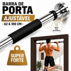 Barra Fixa de Porta e Parede Regulável 62 a 100 cm Exercícios Musculação Calistenia KINETX