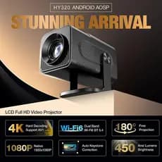 Projetor Smart HY 320  / HY300 Branco Preto Original Android 11.0 Full 4K HD Bluetooth Wi-fi 6.0