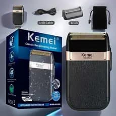 Maquina de barbear Barbeador elétrico sem fio recarregável Kemei Classic Shaver Km 2024 - Bivolt