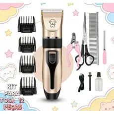Kit Máquina Para Tosar Pet + Tesoura + Pente + Lixa Máquina Profissional Para Cachorro & Gato