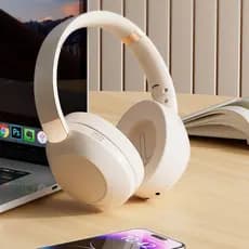 Fone de ouvido sem fio Bluetooth 5.4 montado na cabeça, adequado para jogos, computador, fone de ouvido de escritório