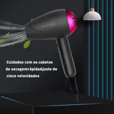 Secador de cabelo de ar frio com íons negativos de dupla voltagem e alta qualidade.