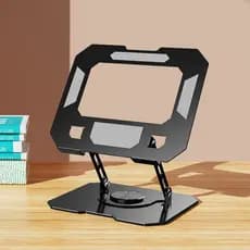 Suporte giratório para laptop de 360°, ajuste de vários ângulos, elevação da mesa e rack de resfriamento