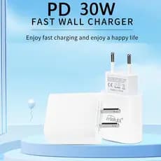 Conjunto de carregador de 30 W, compatível com modelos de celulares tipo C, carregamento super flash