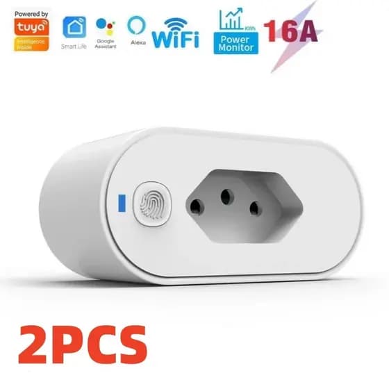 Adaptador 16A soquete Wi-Fi Tuya, Smart Life App Control, Alexa e Google Home, Adaptador de soquete canal