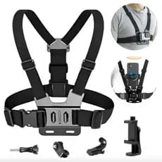 Suporte de Peito Para Celular e Gopro Peitoral Peito ajustável Câmera Esportivo Moto Bike