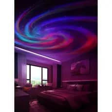 Aurora Galaxy Projetor Northern Lights World 14 Cores calmantes Starry Sky Colorful Spin Party
